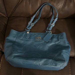 Coach shoulder bag.   Good condition. Supple blue leather